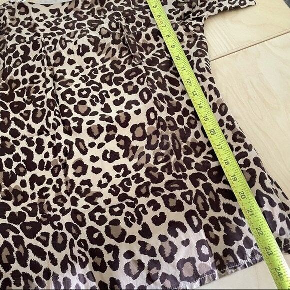 BRITT RYAN Womens Silk Leopard Print Short Sleeve Blouse Size 2 - Picture 7 of 9